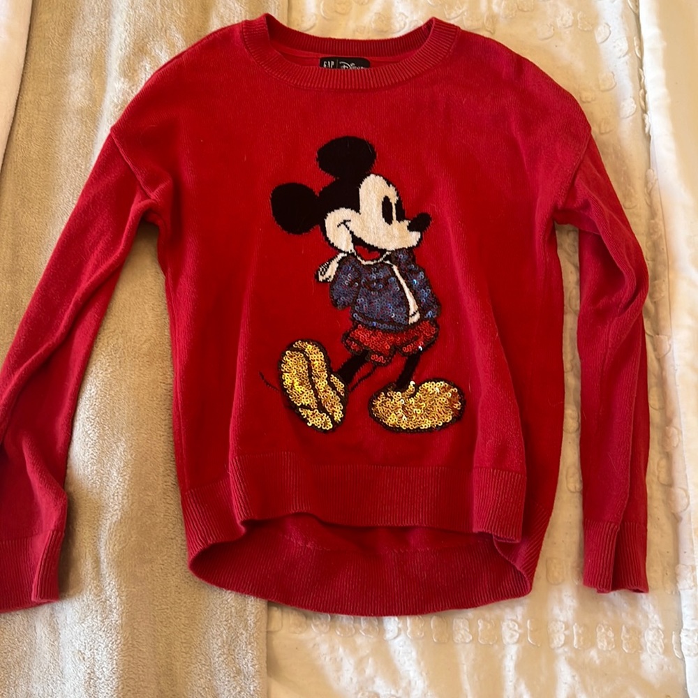 Mickey Mouse GapKids sequin red sweater